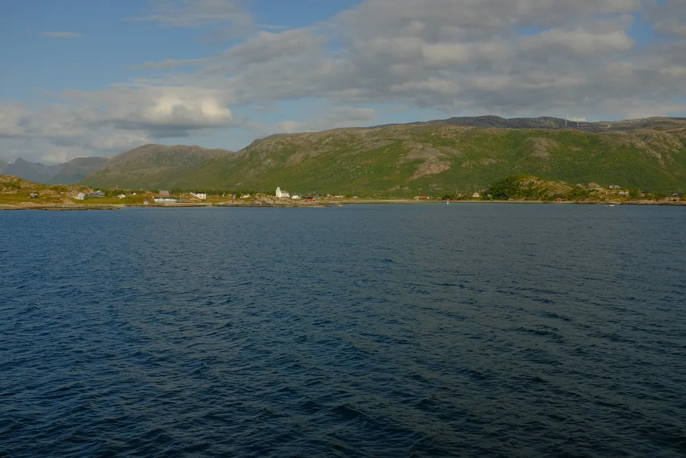 Hillesoy on Kvaloya seen from the car ferry, the large island west of Tromso